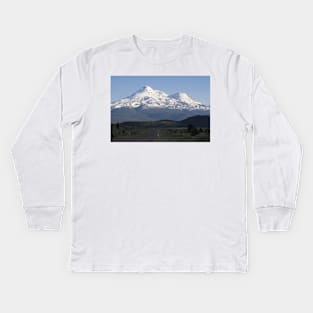 Mt. Shasta from Highway 97 Kids Long Sleeve T-Shirt